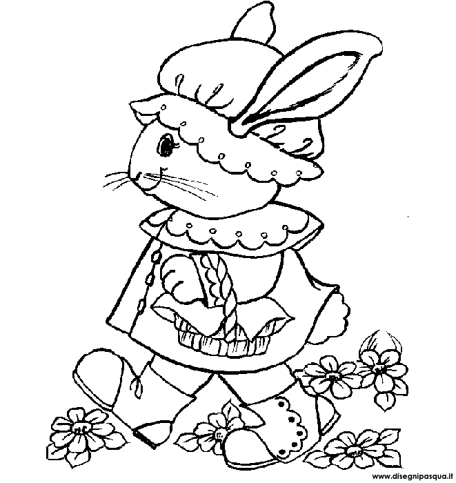 Coniglio Pasqua da colorare