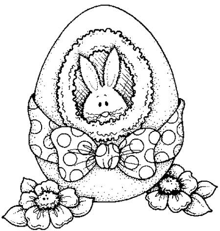 Coniglio in uovo di Pasqua da colorare